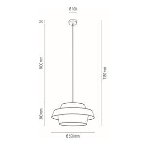 Hanglamp Preto III textielmix/staal - 1 lichtbron