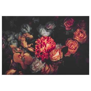 Impression sur toile Romantic Flower Polyester PVC / Épicéa - Rouge / Noir