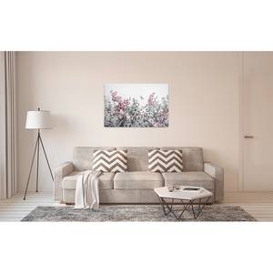 Canvas Flower Painting Poliestere PVC / Legno di abete rosso - Grigio / Bianco