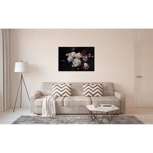 Canvas Blunch Of Flowers Poliestere PVC / Legno di abete rosso - Bianco / Nero