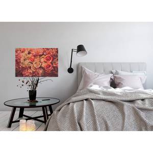 Leinwandbild Flower Wall Polyester PVC / Fichtenholz - Rot / Orange