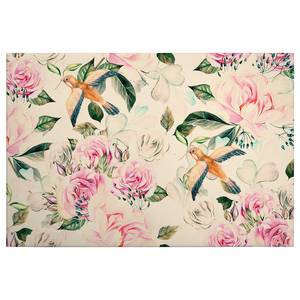 Impression sur toile Flower Paradise Polyester PVC / Épicéa - Beige / Rose