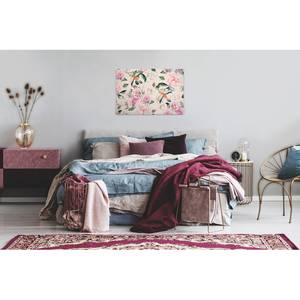 Impression sur toile Flower Paradise Polyester PVC / Épicéa - Beige / Rose