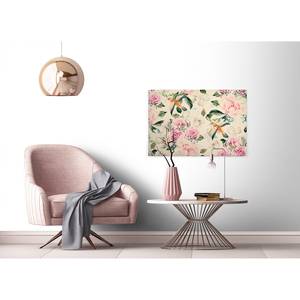 Impression sur toile Flower Paradise Polyester PVC / Épicéa - Beige / Rose