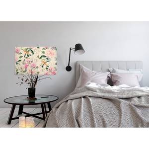 Afbeelding Bloemen Paradise polyester PVC/sparrenhout - Beige/roze