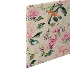 Leinwandbild Blumen Paradise Polyester PVC / Fichtenholz - Beige / Rosa