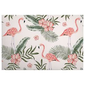 Canvas Flamingos Tropical Vibes Poliestere PVC / Legno di abete rosso - Rosa / Verde