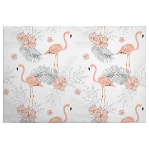 Afbeelding Flamingos Tropical Vibes polyester PVC/sparrenhout - roze/grijs