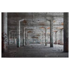Wandbild Concrete Posts Polyester PVC / Fichtenholz - Grau