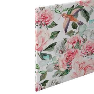 Afbeelding Bloemen Paradise polyester PVC/sparrenhout - Rozerood/wit