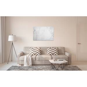 Wandbild White Marble Polyester PVC / Fichtenholz - Weiß / Grau