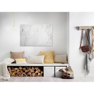 Wandbild White Marble Polyester PVC / Fichtenholz - Weiß / Grau