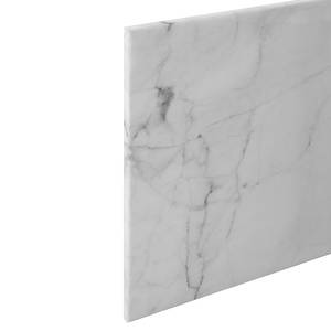 Wandbild White Marble Polyester PVC / Fichtenholz - Weiß / Grau