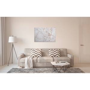 Quadro Grey Light Marble Poliestere PVC / Legno di abete rosso - Oro / Bianco