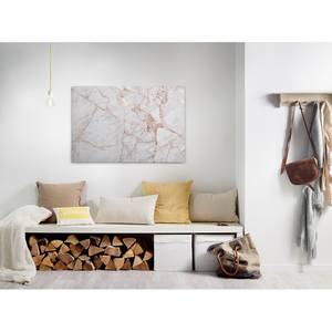 Quadro Grey Light Marble Poliestere PVC / Legno di abete rosso - Oro / Bianco