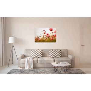 Afbeelding Flower Meadow polyester PVC/sparrenhout - rood/groen