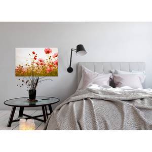 Wandbild Flower Meadow Polyester PVC / Fichtenholz - Rot / Grün