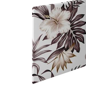 Afbeelding Bloemen & Toekan polyester PVC/sparrenhout - bruin/wit
