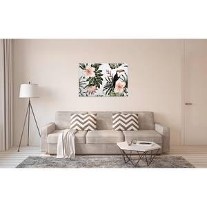 Quadro con tucano Floral Toucan Poliestere PVC / Legno di abete rosso - Bianco / Verde