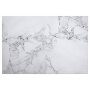 Leinwandbild White Marble Polyester PVC / Fichtenholz - Weiß / Grau