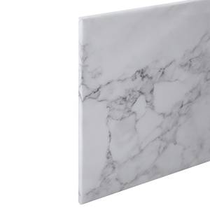 Afbeelding White Marble polyester PVC/sparrenhout - wit/grijs