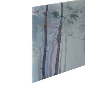 Canvas con foresta Aquarelle Forest Poliestere PVC / Legno di abete rosso - Blu / Verde