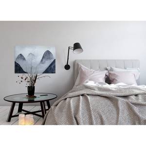 Impression sur toile Berge Misty Rocks Polyester PVC / Épicéa - Bleu / Noir