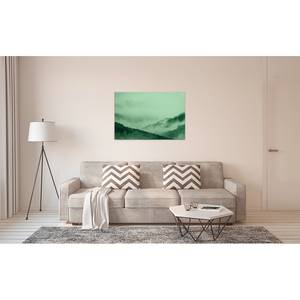 Wandbild Gloomy Landscape Polyester PVC / Fichtenholz - Grün