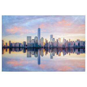 Leinwandbild Skyline NY Polyester PVC / Fichtenholz - Blau