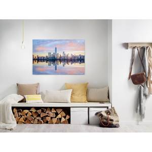 Leinwandbild Skyline NY Polyester PVC / Fichtenholz - Blau