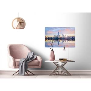 Canvas Skyline NY Poliestere PVC / Legno di abete rosso - Blu