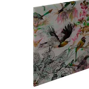 Canvas con uccelli Funky Birds Poliestere PVC / Legno di abete rosso - Grigio / Rosa