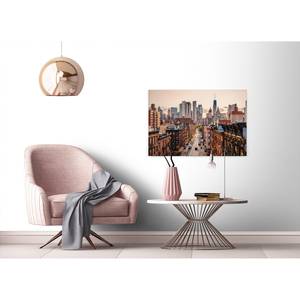 Leinwandbild Skyline New York Views Polyester PVC / Fichtenholz - Braun / Grau