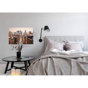 Impression sur toile Skyline New York Polyester PVC / Épicéa - Marron / Gris