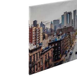 Wandbild New York Views Polyester PVC / Fichtenholz - Braun / Grau