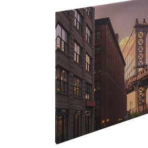 Afbeelding Brooklyn Bridge polyester PVC/sparrenhout - bruin/oranje