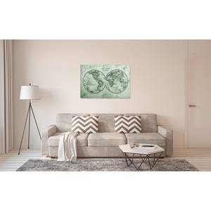 Afbeelding Antiek Hemispheres polyester PVC/sparrenhout - groen