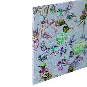 Afbeelding Bloemen Exotic Mosaic polyester PVC/sparrenhout - Blauw