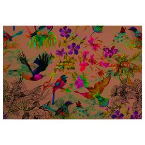 Impression sur toile Funky Birds Polyester PVC / Épicéa - Orange / Vert