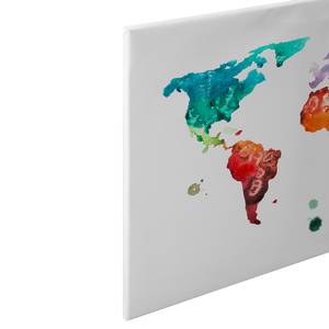 Impression sur toile Colourful World Polyester PVC / Épicéa - Multicolore / Bleu