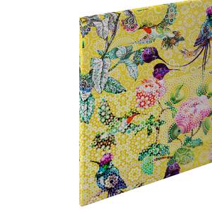 Leinwandbild Blumen Exotic Mosaic Polyester PVC / Fichtenholz - Gelb