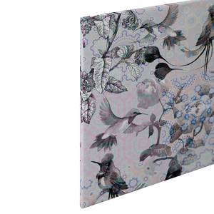 Afbeelding Bloemen Exotic Mosaic polyester PVC/sparrenhout - Grijs