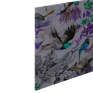 Canvas con uccelli Funky Birds Poliestere PVC / Legno di abete rosso - Viola / Grigio