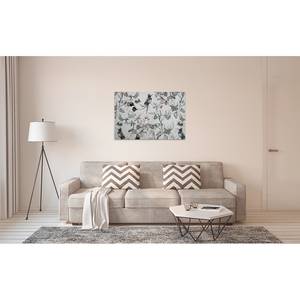 Wandbild Exotic Mosaic Polyester PVC / Fichtenholz - Grau / Weiß