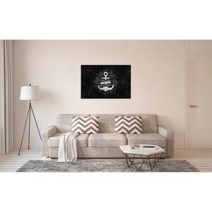 Afbeelding Anker Blackboard polyester PVC/sparrenhout - zwart/wit