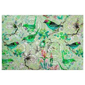 Leinwandbild Mosaic Birds Polyester PVC / Fichtenholz - Grün