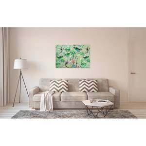 Canvas con uccelli Mosaic Birds Poliestere PVC / Legno di abete rosso - Verde