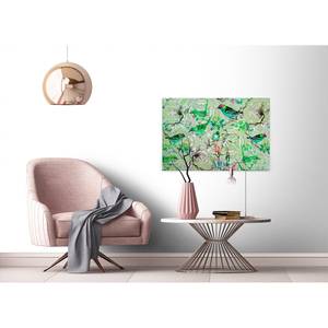 Leinwandbild Mosaic Birds Polyester PVC / Fichtenholz - Grün