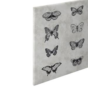 Tableau déco papillon Polyester PVC / Épicéa - Gris / Noir