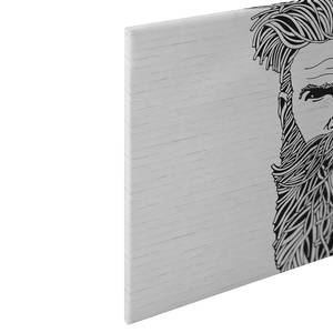 Quadro uomo con barba Poliestere PVC / Legno di abete rosso - Bianco / Nero